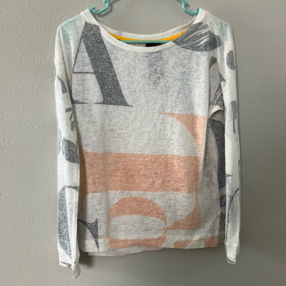 Graphic Long Sleeve Moon Collection Sweater Top Womens Size Medium